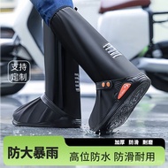 Rainproof Shoe Cover Cycling Outdoor Waterproof Shoe Cover Rainproof Thickened Black High-Top Rain B