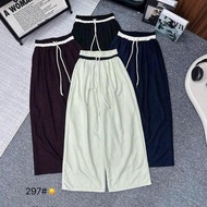 MIAstore ms6384 wide-leg wide-leg pants with 2 colors embroidered with the word MIAstore ms6384