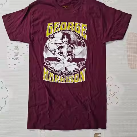 George Harrison OM Burgundy T Shirt Size Small