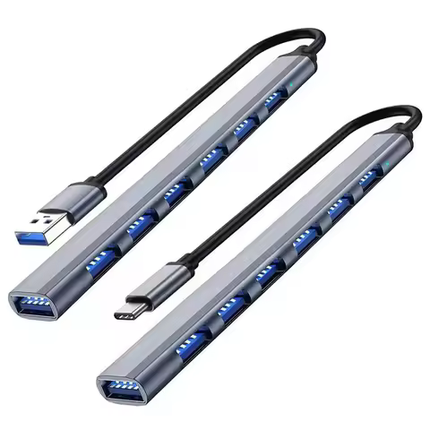 2026 new model USB C Hub USB Hub 3.0, Aluminum 7 in 1 USB Extender|USB Splitter with 1 X USB 3.0, 4 