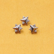 ASTM F136 Titanium Triangle Shape Internally Threaded Top With Zircon Flat Helix Lobe Labret Piercin