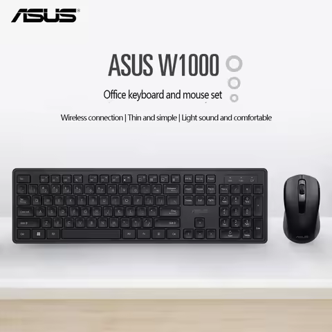 ASUS W1000 Wireless Keyboard Set Lightweight Unisex Office Home Ergonomic Keyboard