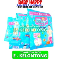 Pampers Baby Happy L 1 Renceng Isi 6 Sachet