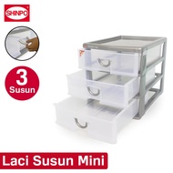 SHINPO Laci Susun Mini Plastik 3 Slot Rak Container Maxim Mini Drawer parsel parcel SPO-SIP-355-S3 A