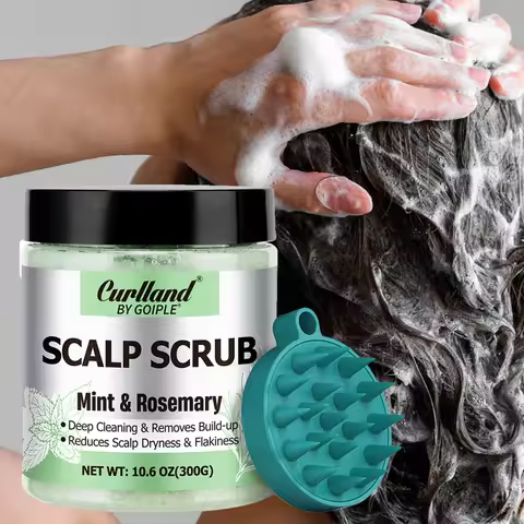 300g Rosemary Mint Scalp Scrub Deep Cleansing Refreshing Shampoo Oil Control or Hair Scalp Massager 