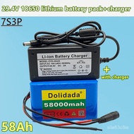 🔥7S3P 18650 Li-ion Battery Pack 24V58000mAh Electric Bicycle Assist Electric Balance Bike