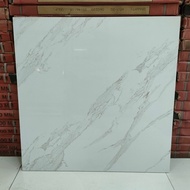 granit 60x60 motif marmer putih Glazed keramik list plint lantai