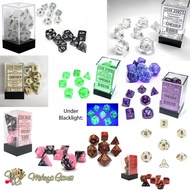Chessex Polyhedral 7-Die Set of 7 Luminous Glows in the Dark Dice