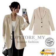 Women Retro Coat Blazer Korean Style Long Sleeve Jacket Office Casual Loose Temperament Blazer