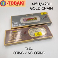 TOBAKI Racing 415H 428H Gold Chain ORING / NO ORING Heavy Duty Rantai Motor