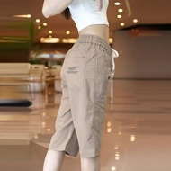 七分裤女休闲工装裤子女款夏季薄款冰丝速干运动裤女潮流直筒中裤Seven quarter pants women's casual workwear pants women's summer thin3