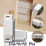 1-10x Pull Magnetic Door Latch Catches Plastic + Steel Wardrobe Drawer Kitchen Cabinet Cupboard Whit