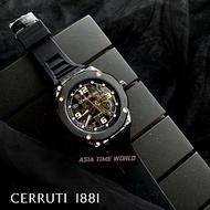 [Original] Cerruti 1881 CTCIWGR2223901 Automatic Skeleton Men's Watch Black Silicon Strap | Official Warranty