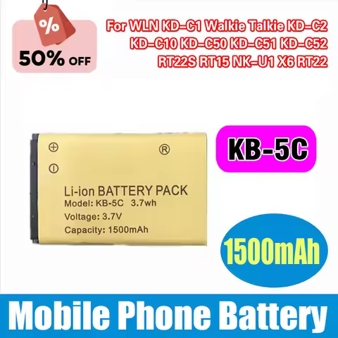 1500mAh 3.7V KB-5C Li-Ion Battery For WLN KD-C1 Walkie Talkie KD-C2 KD-C10 KD-C50 KD-C51 KD-C52 RT22