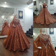Gaun Pengantin Premium / Semi Gaun Ekor Cheongsam Mewah