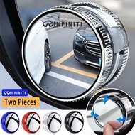 Infiniti Car Rearview Auxiliary Blind Spot Mirror 360-degree Wide Angle Adjustable Rotation Round Ca