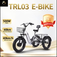 LUXURYHOME TRI03 3-Wheel E-Bike | 500W Motor | 48V 12Ah Lithium Battery electric Motor/electric scoo