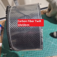 Carbon Fiber Twill 10x50cm Anyaman Twill 2x2 3K 200gsm Serat Karbon 2x2 Lembaran Lebar 10cm Panjang
