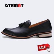 GTRMAT Mens Formal Shoes Business Casual Shoes Slip-On Genuine Leather tassel Shoes Kasut Kulit Tule