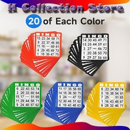 100pcs/set Bingo Cards Complete Large Bingo Cards 5 Colors Bingo Set