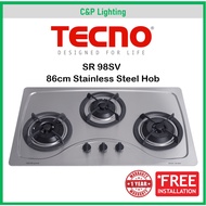 Tecno SR98SV 3 Burner 86cm Stainless Steel Cooker Hob Gas Stove