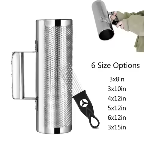 Miwayer Professional Stainless Steel Guiro Shaker - 6 Sizes, with 8-Tine Scraper, for Stage & Studio