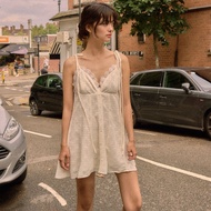 จัดส่ง 26 SEP lookbookbeachclub cleo dress heart lace เดรสสั้น สีขาว