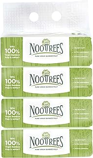 NooTrees Bamboo 2-Ply Facial Tissues Soft Packs (Pack of 4, 170 Sheets Each)