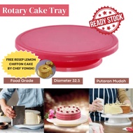 {CKI} [FREE CHIFFON Cake RECIPE] Cake Decorating Table Cake Tray Rotary Turntable Maspion Cake Table