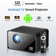 GOOJODOQ Projector 1080P Support 4K 600 ANSI 300" Auto Focus & Keystone Google Voice Assistant Suppo