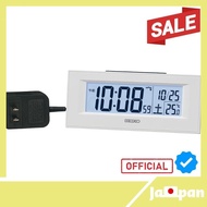 【Direct From Japan】Seiko Clock Alarm Clock White Digital LED Backlight 64×154×39mm DL218W
