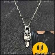 Silver 925 Justice Peach Heart Necklace Retro Punk Rock Jewelry Street Hip Hop Couple Accessories Va