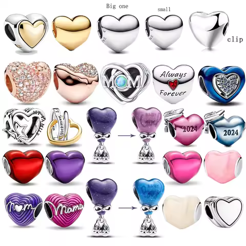 925 Sterling Silver Be Love Engravable&Multi Colored Heart-Shaped Beads Charm Fit Brand Bracelet Cla