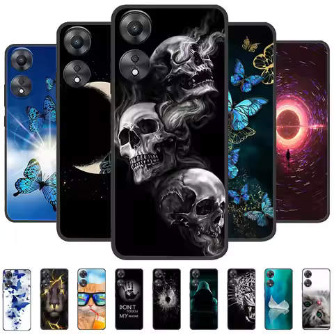 For OPPO A58 4G Case Cover CPH2577 Fundas Black Soft Silicone TPU Protective Phone Case For OPPO A58