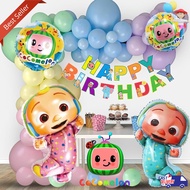 Cocomelon Jumbo Foil Balloon Baby JJ Coco Melon Watermelon Round/ Baby Jojo Cocomelon Character Heli