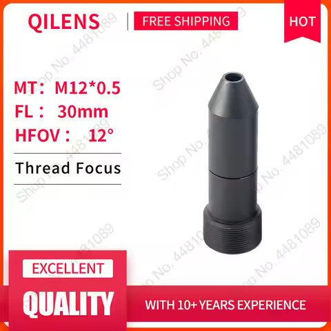 QILENS HD 2MP Mini 30mm M12 Pinhole Lens F2.0 1/3" Image Sensor for CCTV Security Cameras
