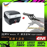 SET KOMBO KOTAK/BOX GIVI B32N TOP CASE + GIVI WMOTO ES125 MRV MONORACK