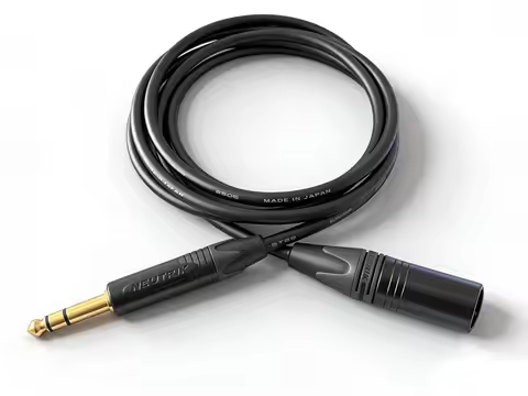 Audio cables with CANARE microphone cable L-2T2S with one end stereo NP3X-B and another end NEUTRIK