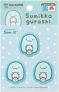 Iroha ism SU650-SU50 Sumikko Gurashi Patch, Width 1.0 x Height 1.1 inches (2.6 x 2.9 cm), Pack of 3, Stickers, Iron on Both Sides