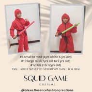PPE kids coverall SQUID GAME costume PPE hazmat for kids microfiber fabric for delivery