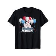 Mens 4th of July Patriotic T-Shirt - Red White & Blue Balloon Design with 4th July & Independence Da
