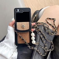 Ốp Lưng Samsung Galaxy Z FLip 6 / Z Flip Vải Bố Dạng Ví Có Dây Đeo Dài - BUM STORE GALAXY CASE