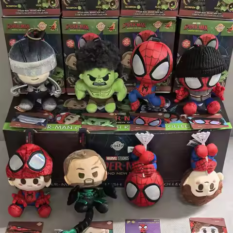Genuine Hot Toys Cosbi Spider Man Brand New Day Soft Blind Box Collectible Figurine Keychain Bag Pen