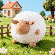 Round Sheep Plushie Cute Round Fluffy Sheep Stuffed Animal Soft Pillow Toy
