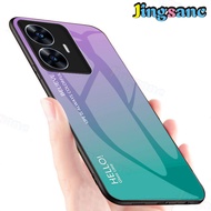 Jingsanc Ốp Bảo Vệ Cho Realme C55/Realme C55 NFC Vỏ Điện Thoại Gradient 9H Kính Cường Lực Đầy Màu Sắ