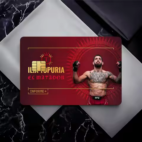 Athlete I-Ilia T-Topuria Fighter Bank Credit Cards Bus Pass Stickers Cool Decoration Waterproof 4PCS
