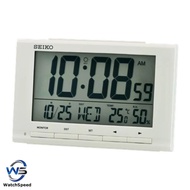 Seiko QHL090W QHL090 Digital White Thermometer Hygrometer Snooze Desk Table Clock