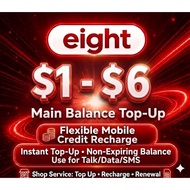 Eight Telecom Main Balance Top-Up – Recharge from $1 to $6 for Flexible Mobile Credit Recharge