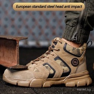 Grey Safety Shoes Men Lightweight Work Boots Safety Steel Toe Shoes Men European Standard Steel Toe Work Shoes Plus Size 38-48 L3RU