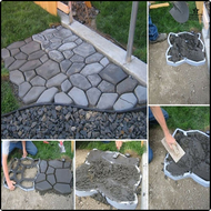 [nudd70] DIY Reusable Concrete Path Maker Mould Stepping Stone Paver Lawn Patio Garden Yard Brick Sl